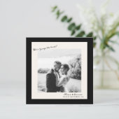 Invitation Black White Photo Wedding Save the Date (Debout devant)