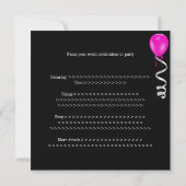 Invitation Black White Pink Formal Dress 21e anniversaire (Dos)