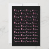 Invitation Black White Pink Zebra Baby shower d'impression V0 (Dos)