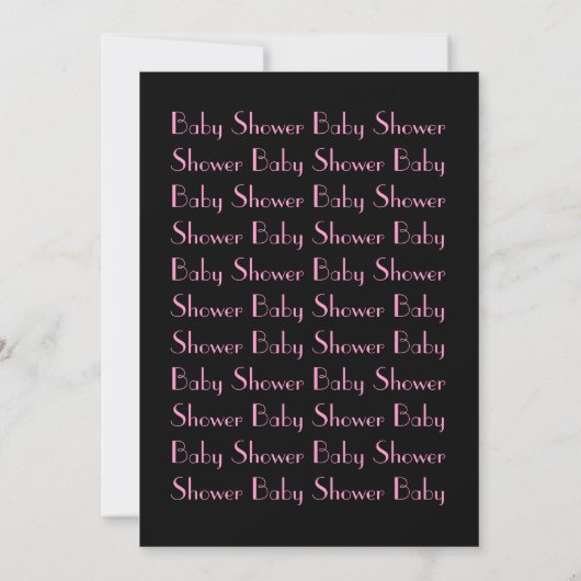 Invitation Black White Pink Zebra Baby shower d'impression V0 (Dos)