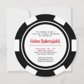 Invitation Black White Poker Chip Casino Bachelorette Party (Dos)