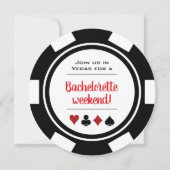 Invitation Black White Poker Chip Casino Bachelorette Party (Devant)