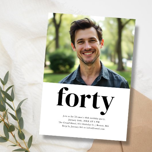 Invitation Black & White Quarty 40e anniversaire