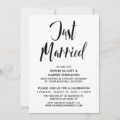 Invitation Black & White Réception Typographie Mariée (Devant)