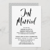 Invitation Black & White Réception Typographie Mariée (Devant / Derrière)