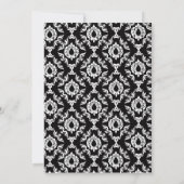 Invitation Black White Red Damask (Dos)