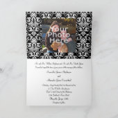 Invitation Black/White/Red Mariage damassé pliée (Intérieur)