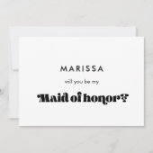 Invitation Black & white retro Serez-vous ma bonne d'honneur (Devant)