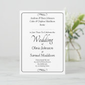 Invitation Black & White Script with Infinity Scroll Wedding (Debout devant)
