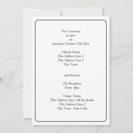 Invitation Black & White Script with Infinity Scroll Wedding (Dos)