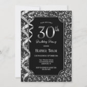 Invitation Black White Sequins 30e anniversaire (Devant)