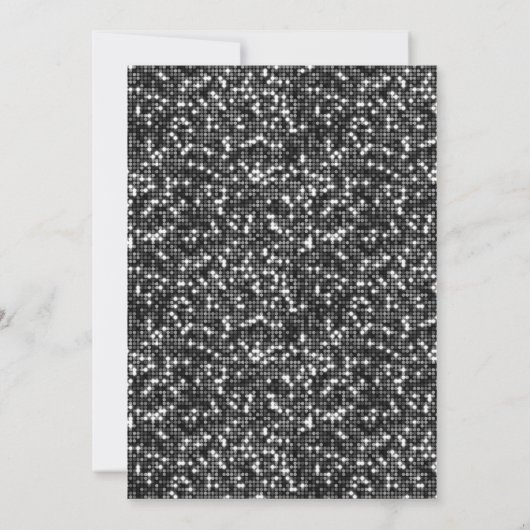 Invitation Black White Sequins 65e anniversaire (Dos)