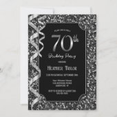 Invitation Black White Sequins 70e anniversaire (Devant)