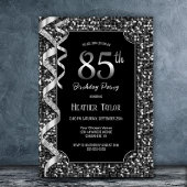 Invitation Black White Sequins 85e anniversaire
