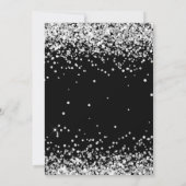 Invitation Black White Silver 18e fête d'anniversaire (Dos)