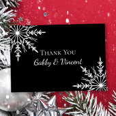 Invitation Black White Snowflakes Merci de mariage hivernal
