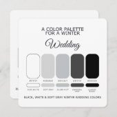 Invitation Black White Soft Gray Winter Wedding Palette Card (Devant / Derrière)