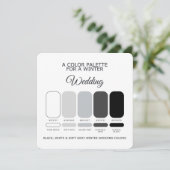 Invitation Black White Soft Gray Winter Wedding Palette Card (Debout devant)