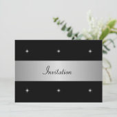 Invitation Black & White Stars avec événement spécial Argent (Debout devant)