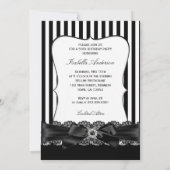 Invitation Black White Stripe Lace arc 50e anniversaire (Dos)