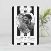 Invitation Black White Stripes Photo Mariage Mariage gothique (Debout devant)