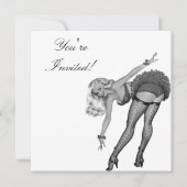 Invitation Black & White Style Pin-Up Girl 19 (Devant)