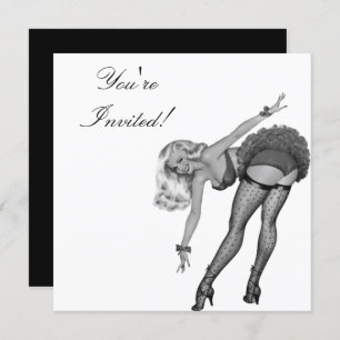 Invitation Black & White Style Pin-Up Girl 19
