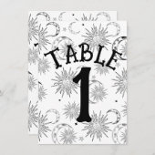 Invitation Black & White Sun Moon Stars Numéro de tableau (Devant / Derrière)