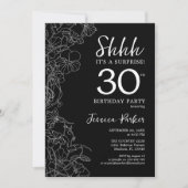 Invitation Black White Surprise 30e anniversaire (Devant)