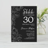 Invitation Black White Surprise 30e anniversaire (Debout devant)
