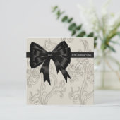 Invitation Black White Swirl 40ème anniversaire (Debout devant)