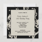 Invitation Black White Swirl 50ème anniversaire (Dos)