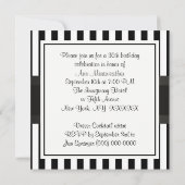 Invitation Black White Trappe Anniversaire Fête Invit (Dos)
