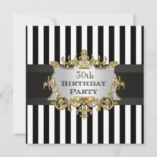 Invitation Black White Trappe Anniversaire Fête Invit