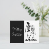 Invitation Black White Vintage Skeleton Goth Wedding Invitati (Debout devant)