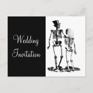 Invitation Black White Vintage Skeleton Goth Wedding Invitati