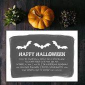 Invitation Black White Watercolor chauves Halloween