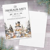 Invitation Black White Winter Business Noël