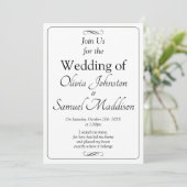 Invitation Black & White with Infinity Scroll Wedding Suite, (Debout devant)