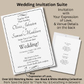 Invitation Black & White with Infinity Scroll Wedding Suite,