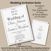 Invitation Black & White with Infinity Scroll Wedding Suite,