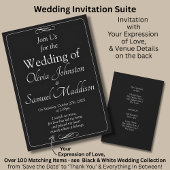 Invitation Black & White with Infinity Scroll Wedding Suite,