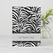 Invitation Black White Zebra 21ème anniversaire (Debout devant)
