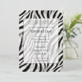 Invitation Black White Zebra Imprimer Animal (Debout devant)