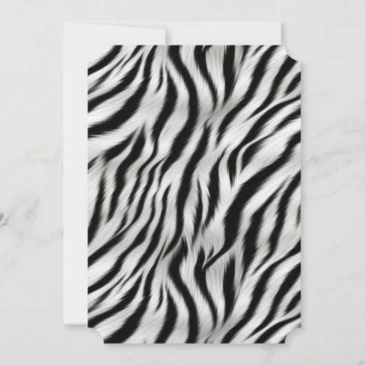Invitation Black White Zebra Imprimer Animal (Dos)