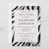 Invitation Black White Zebra Poster de animal douche nuptiale (Devant)