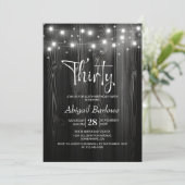 Invitation Black Wood 30th Birthday Party (Debout devant)