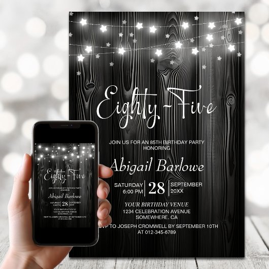Invitation Black Wood 85e fête d'anniversaire