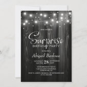 Invitation Black Wood Surprise fête d'anniversaire (Devant)