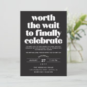 Invitation Black Worth the Wait Sequel Mariage Celebration (Debout devant)
